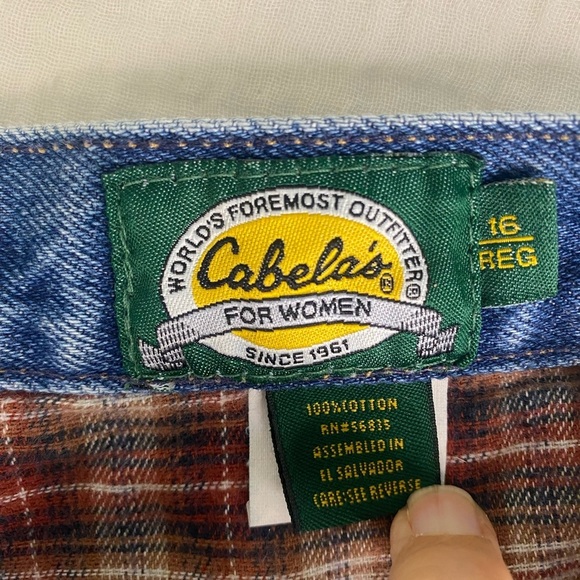 Women’s Cabelas Straight Leg Fleece Lined Insulated Jeans Blue Size 16 Regular - Picture 6 of 12